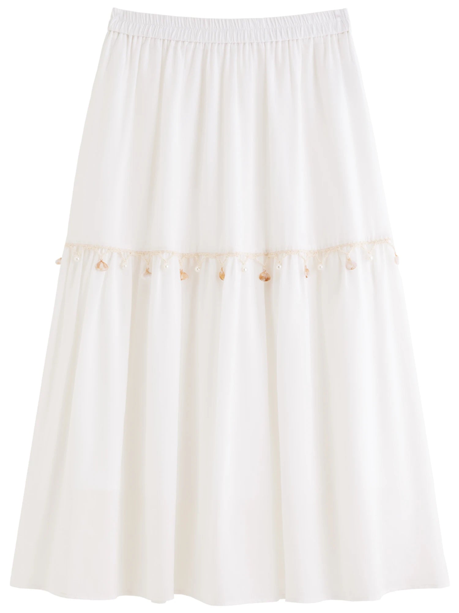 Wave Lace A-Line Long Skirt Playful Holiday Style Loran