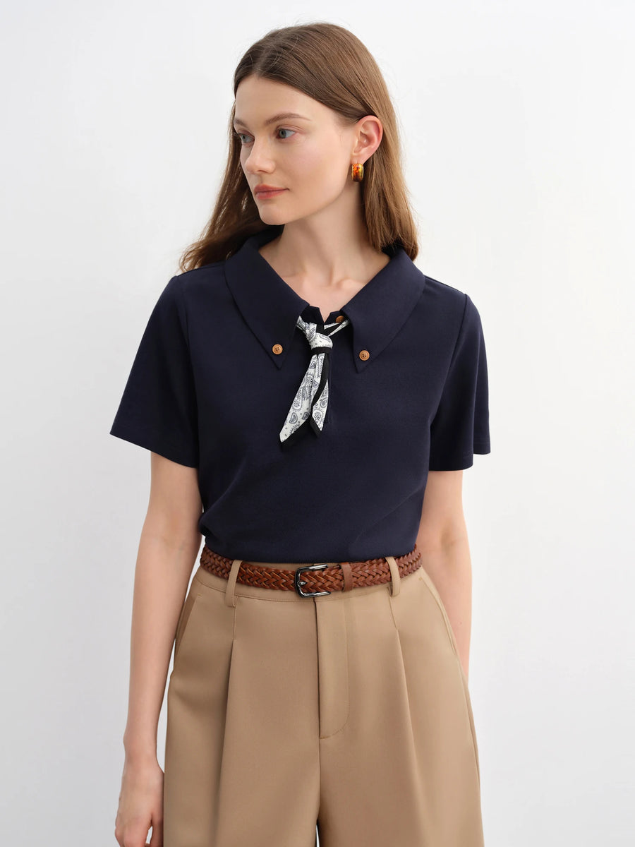 Relaxed Fit Waistflower Scarf Print Top