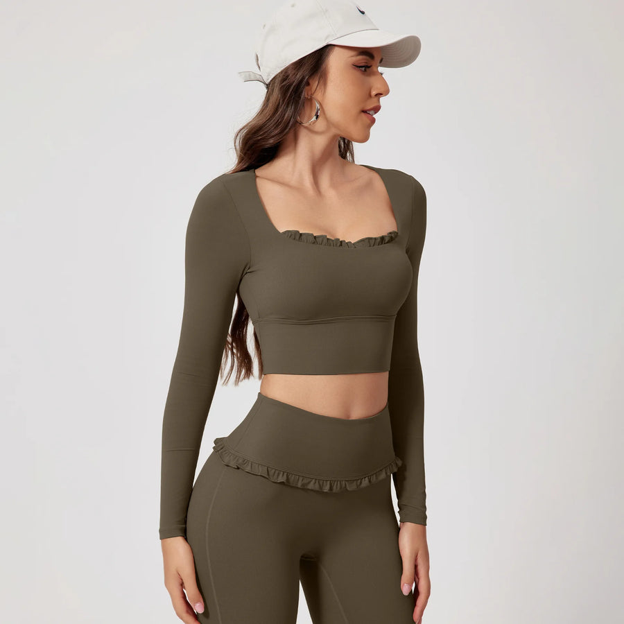Activewear Suit: Long-Sleeve Top and Bottoms