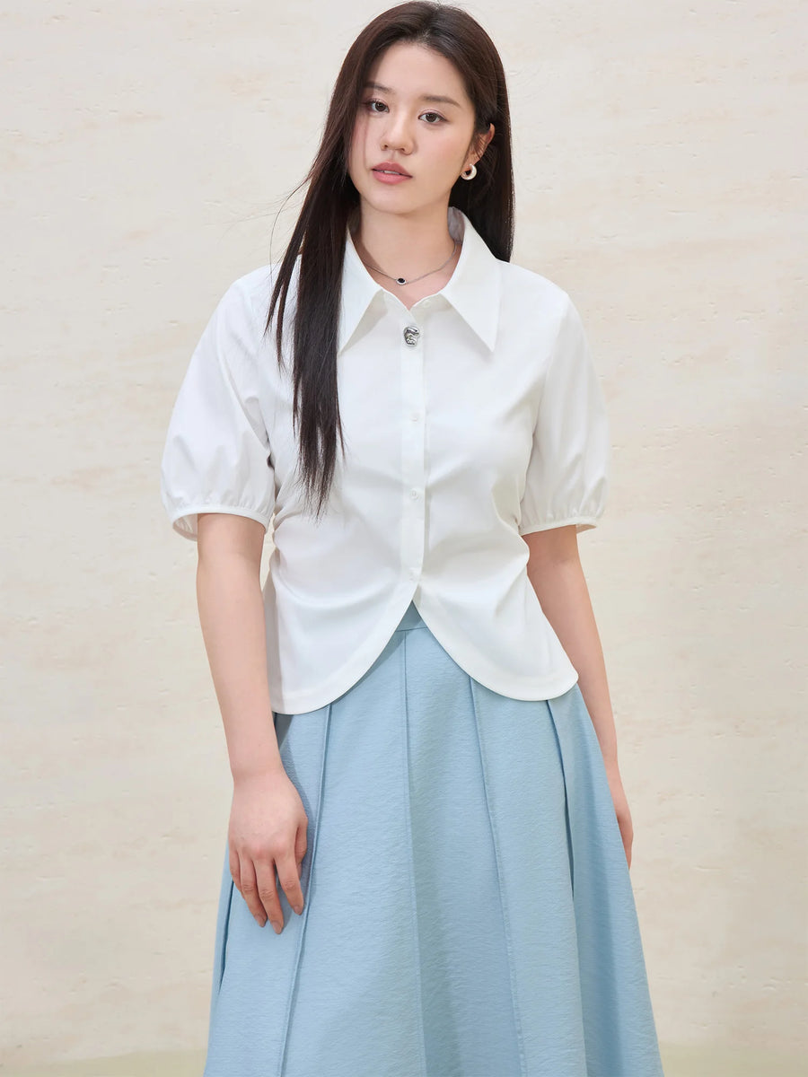 Elegant Summer Short-Sleeve Shirt