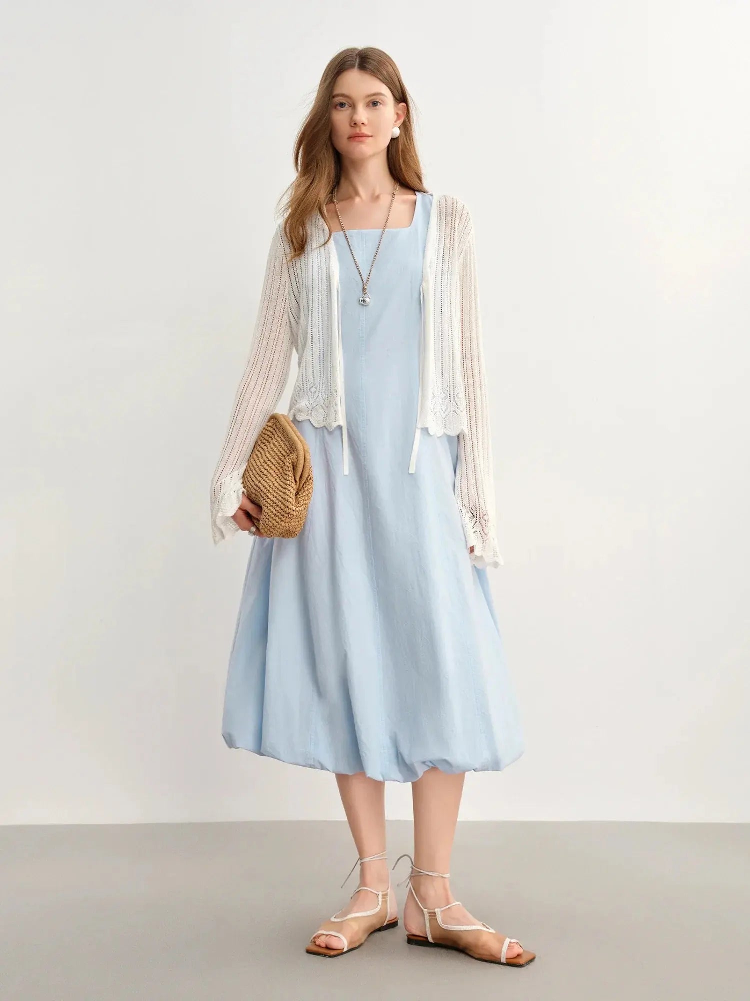 New French Style Plus Size Strappy Dress - Loran