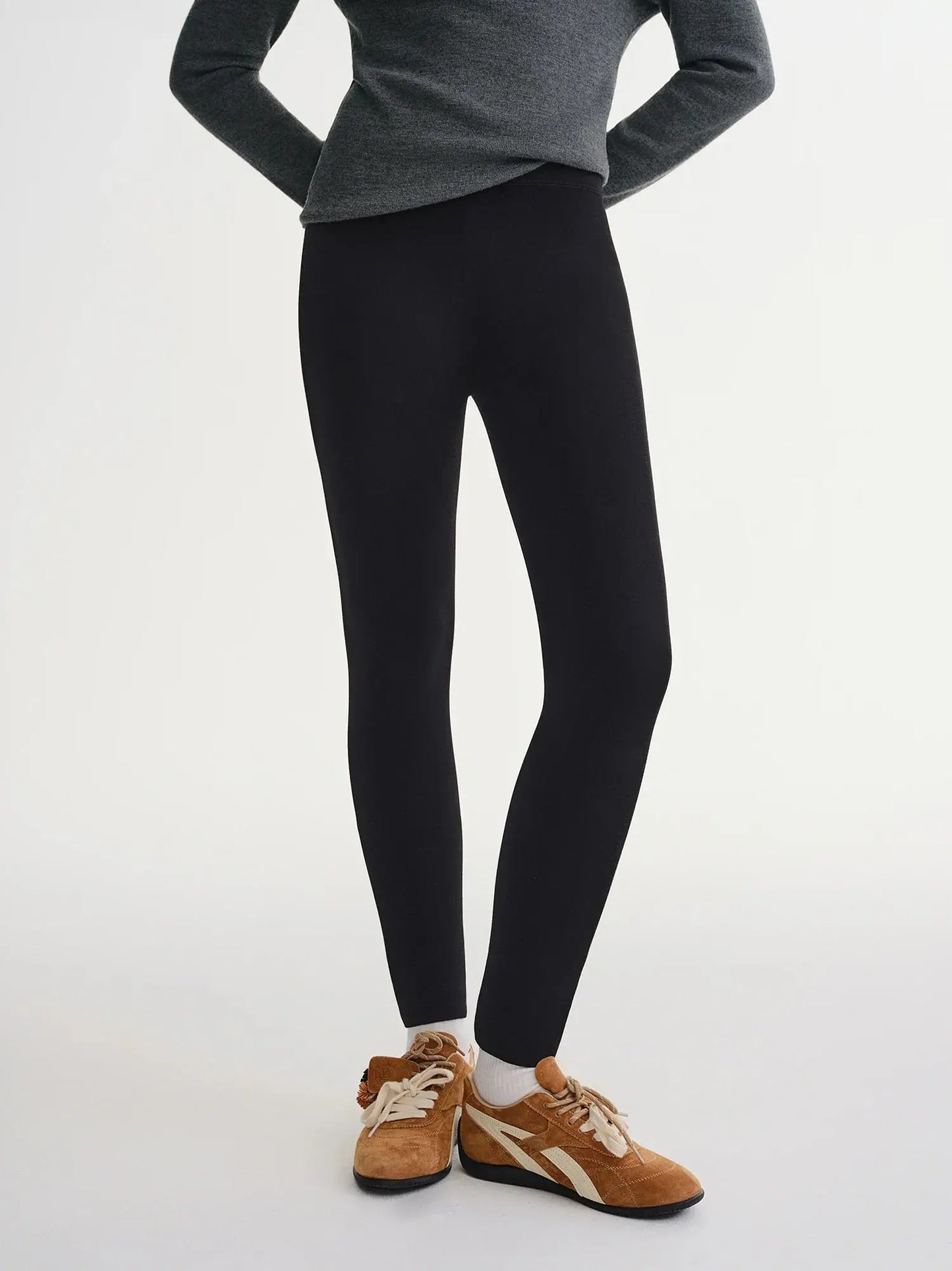Plus Size Fleece-Lined Thermal Leggings - Loran