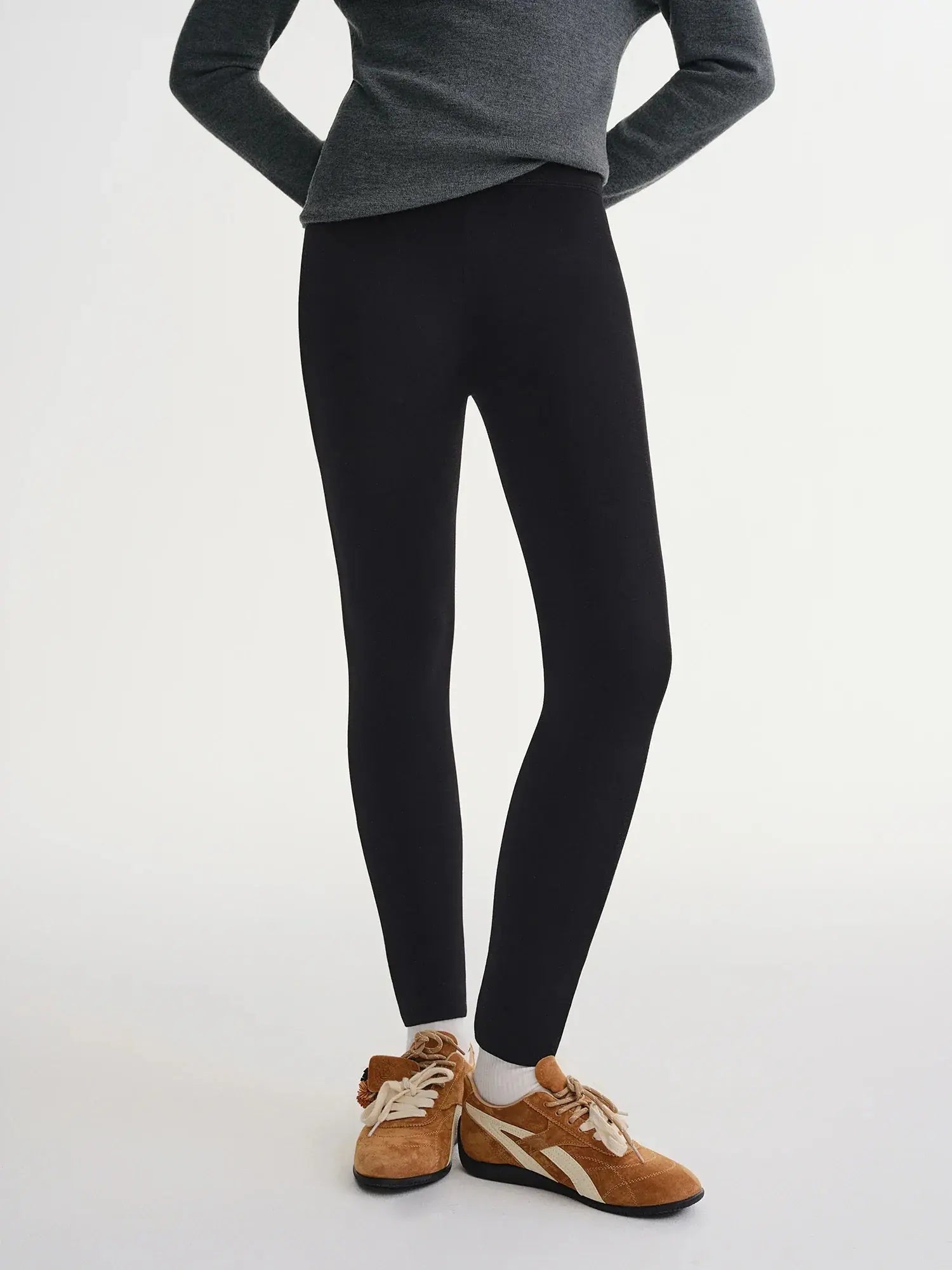 Plus Size Fleece-Lined Thermal Leggings - Loran