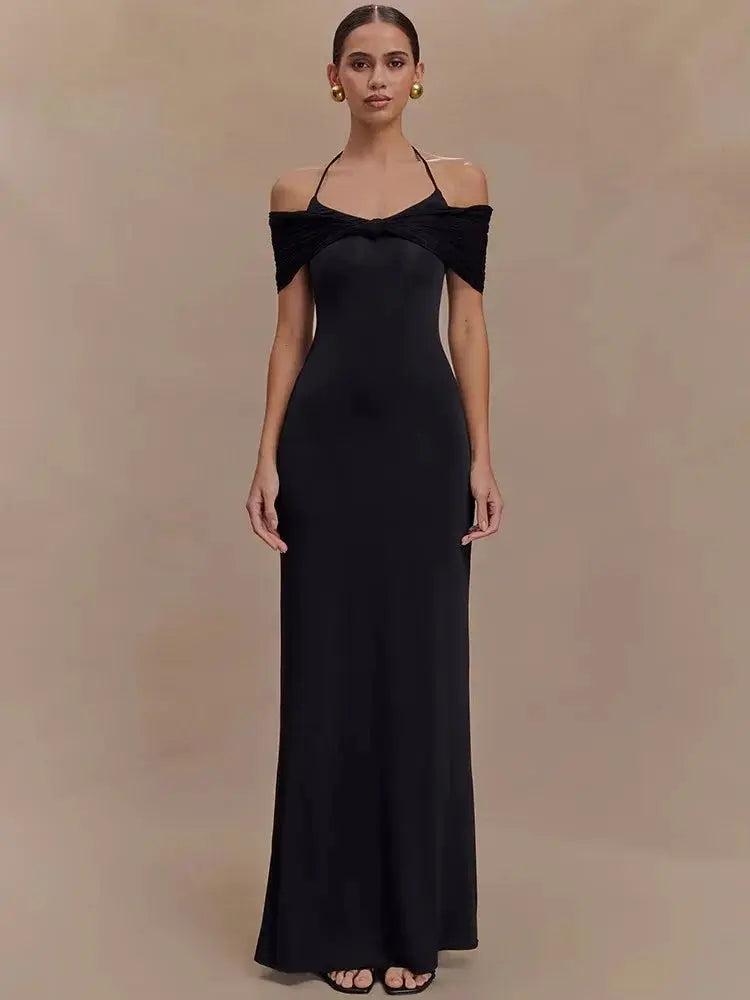 Elegant Off-Shoulder Backless Gown - Loran