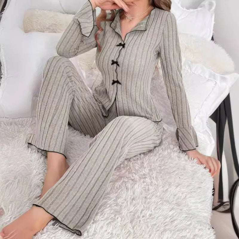 Women's Autumn Winter Long Pajama Set