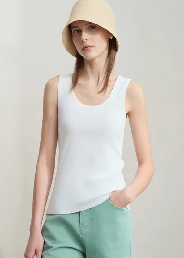 AMII Minimalist Autumn Casual Sweaters for Women 2025 Print U Neck Sleeveless Vest Female New Fashion Knit Slim Tops 12542009 Loran