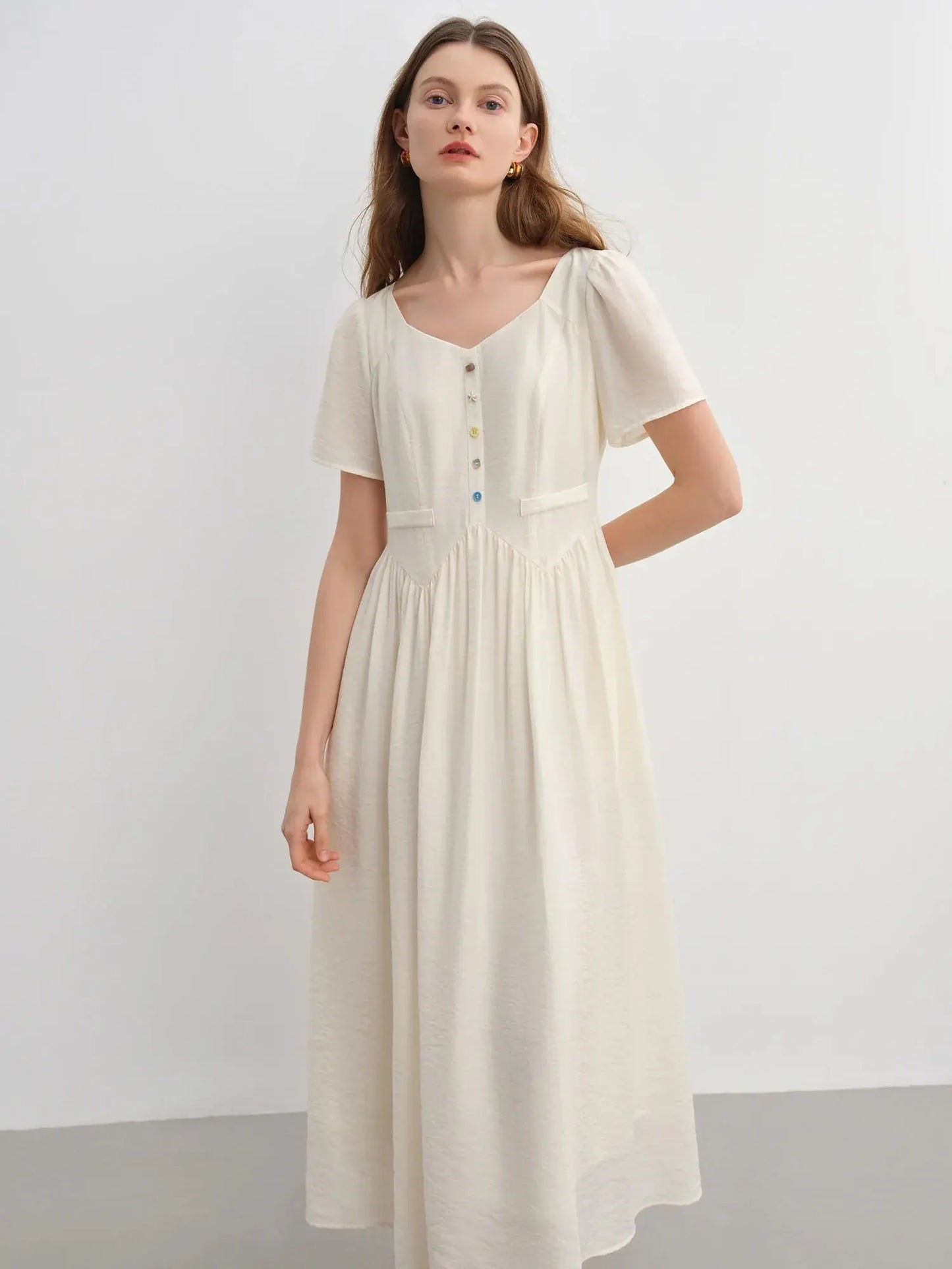 Vibrant Button-Down Style in White Sand & Sea Salt - Loran