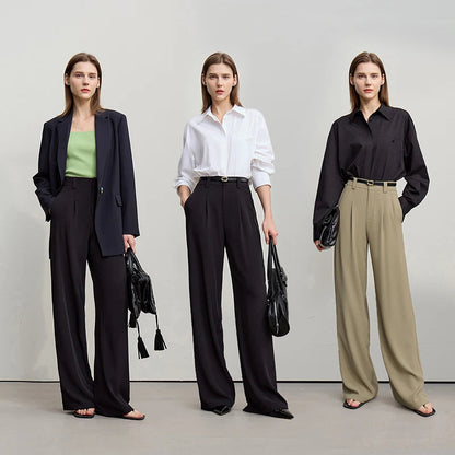 Casual Wide-Leg Pants Breathable Spring Workwear
