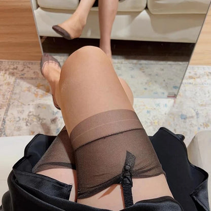 Ultra-Thin Thigh High Stockings for Garter Belts