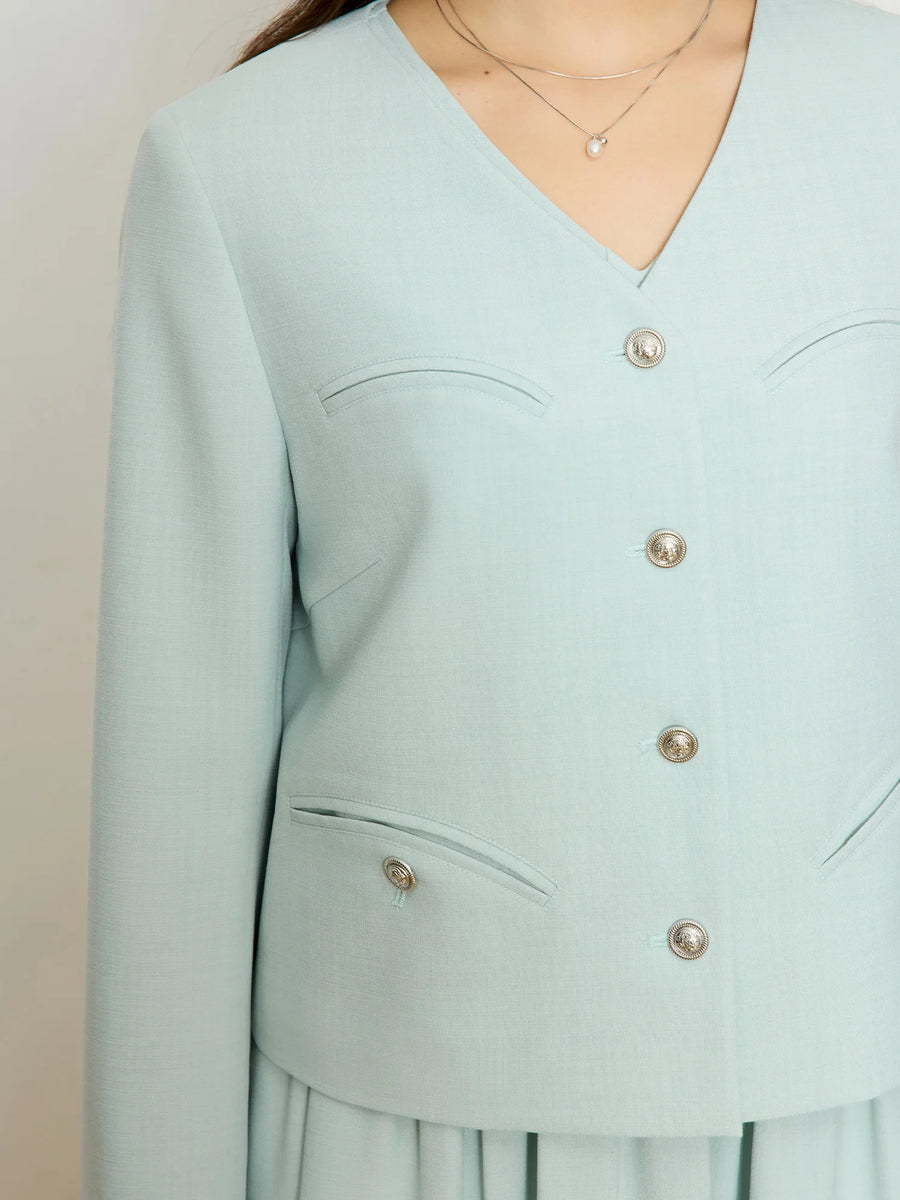 Loose Fit Plus Size Blazer and Dress Set for Work & Casual