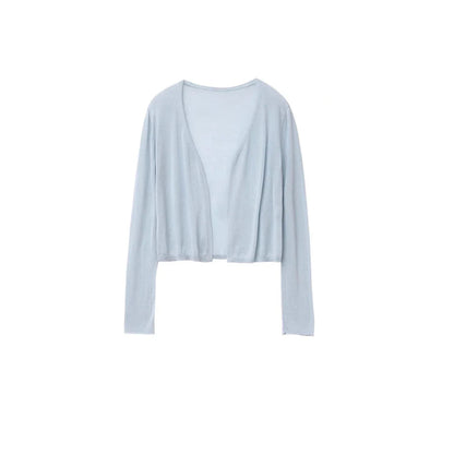 Blue Lyocell Sunscreen Cardigan & Tank Top Set Loran