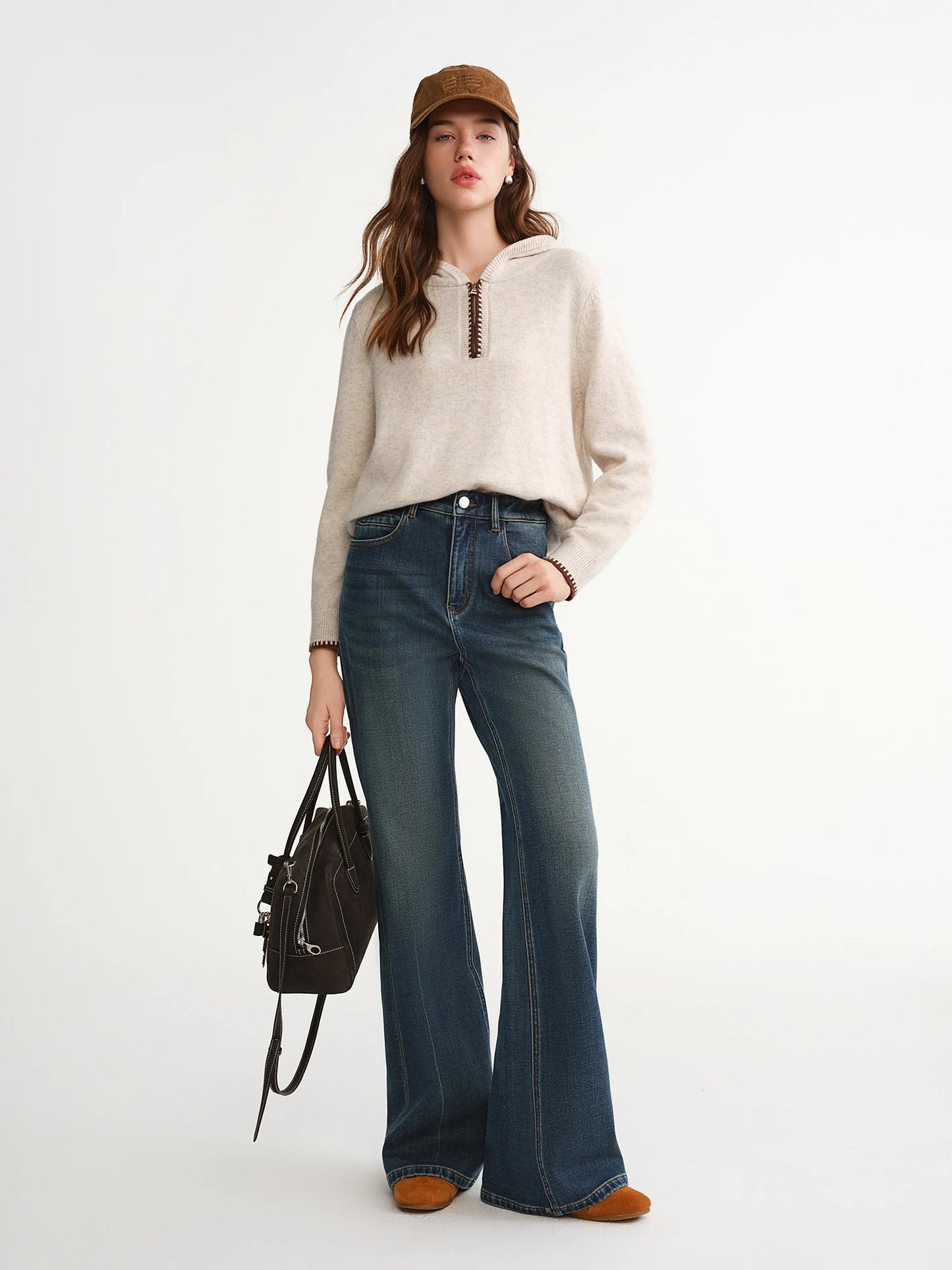 Women’s High-Waist Wide Leg Work Pants Stretchy Office Trousers Loran