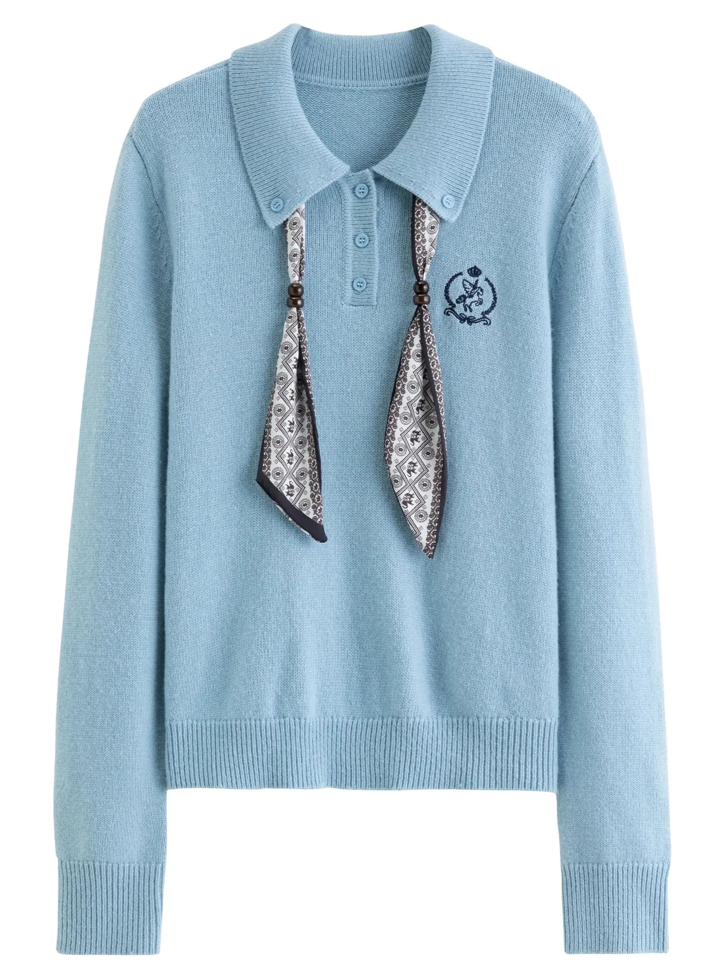 Women's Turn-Down Collar Knit Pullover - Loran
