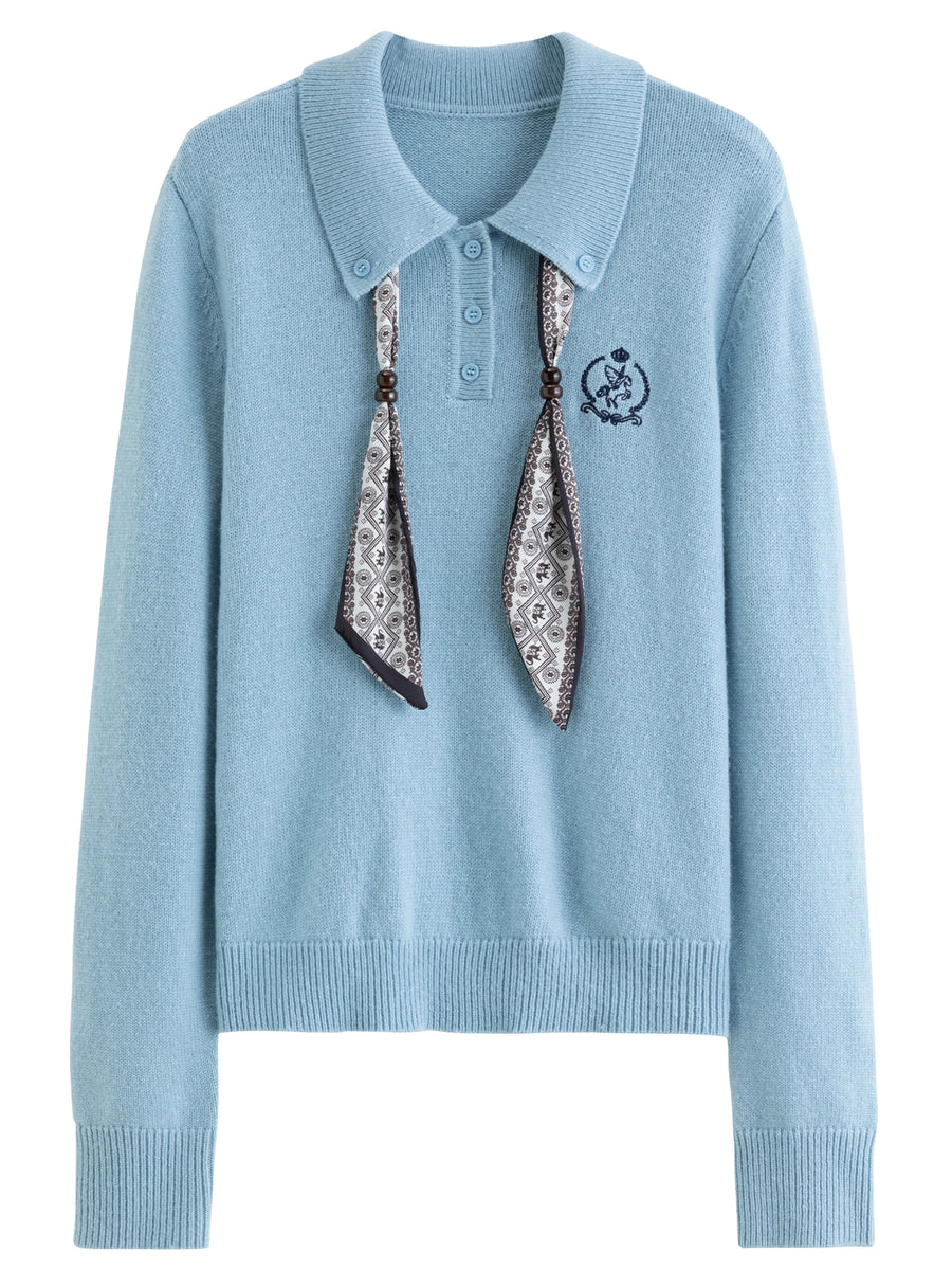 Women's Turn-Down Collar Knit Pullover