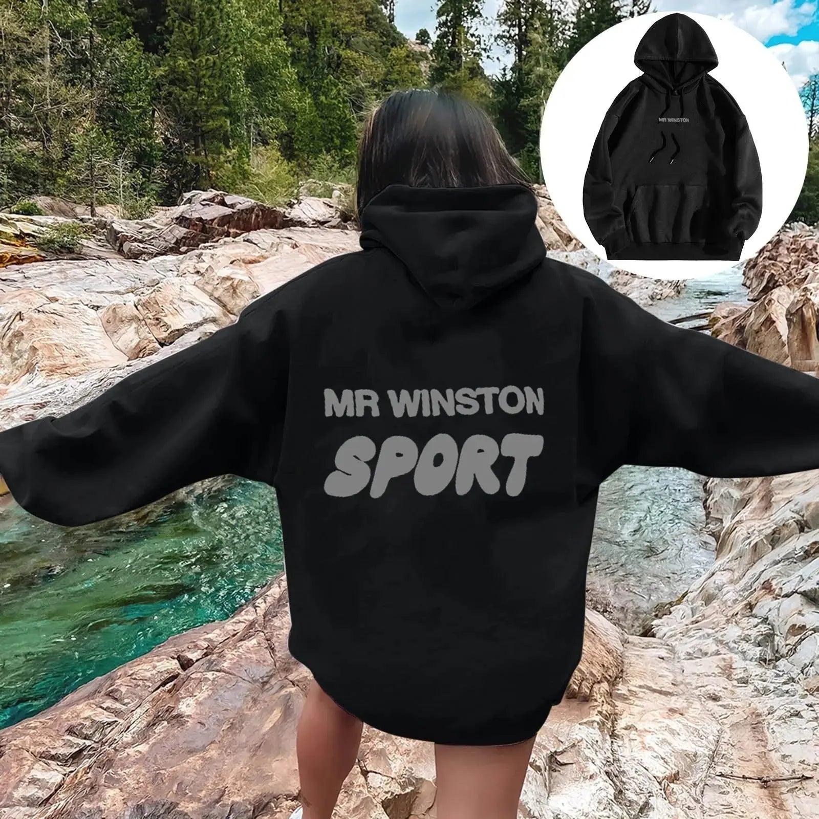 Thick, Fleece-Lined  Wings Hoodie - Loran