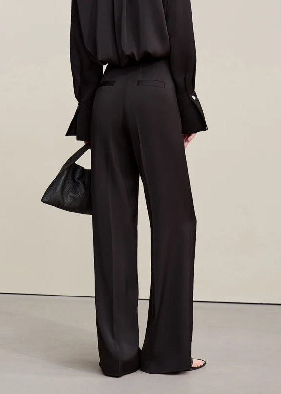 Amii Elegant Women's Pants 2026 Spring New Commuter Pleated Versatile Straight Pants Casual Matte Satin Woman Trousers 12641095 Loran