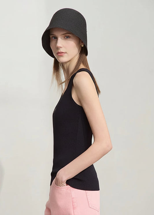 AMII Minimalist Autumn Casual Sweaters for Women 2025 Print U Neck Sleeveless Vest Female New Fashion Knit Slim Tops 12542009 Loran