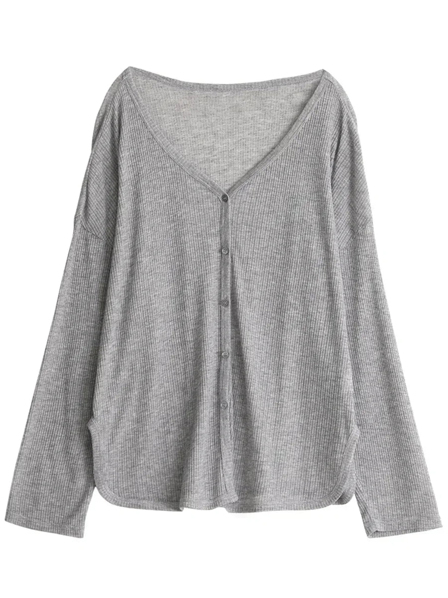 Women's V-Neck Cardigan Sweater for Spring/Summer