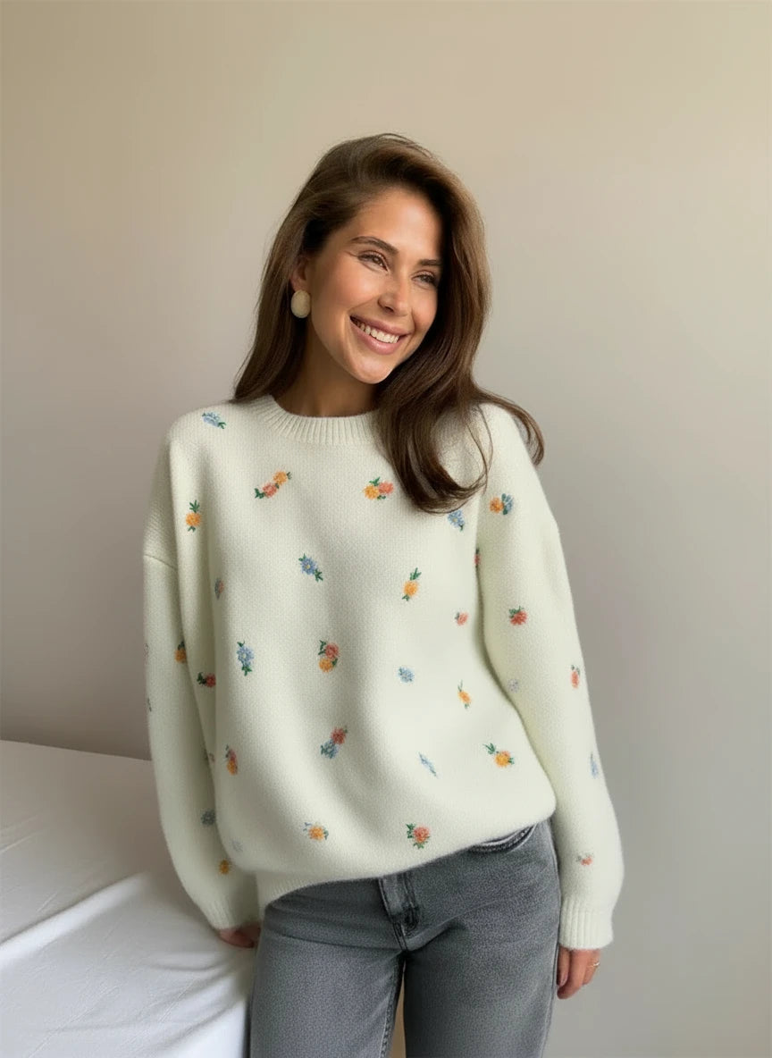 Autumn Printed Knitwear Top for Women