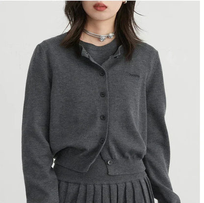 CHIC VEN Women Skirt Sets Solid Knitted Cardigan Short Sleeved Top Female Pleated Skirt Three Piece Optional Spring Autumn 2024 Loran