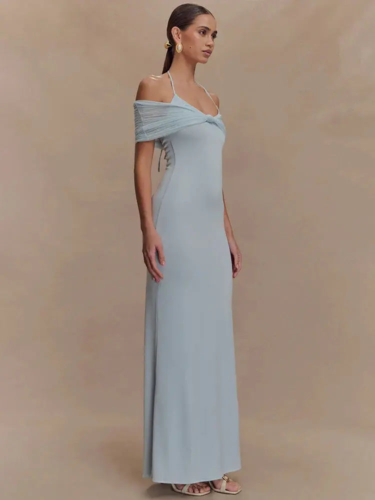 Elegant Off-Shoulder Backless Gown - Loran