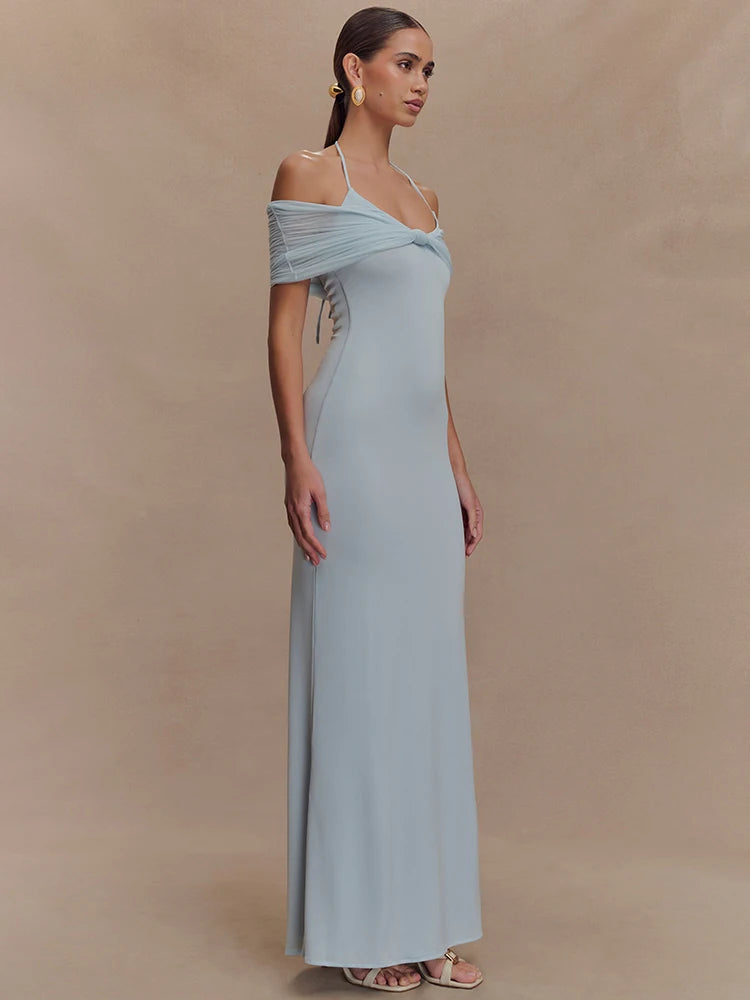 Elegant Off-Shoulder Backless Gown