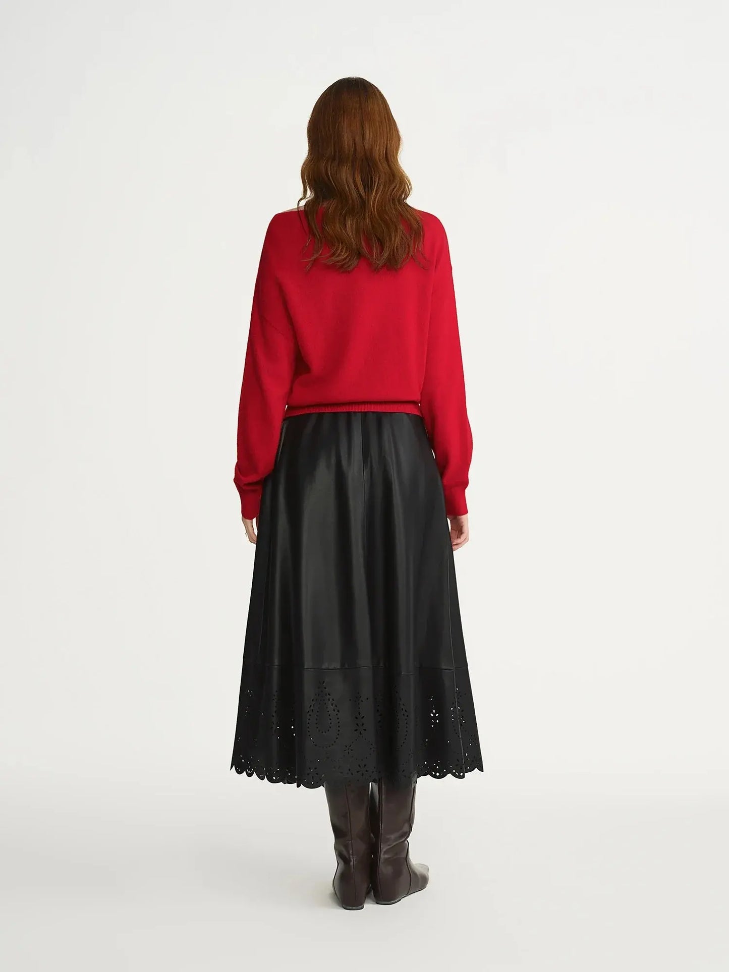 The Winter Holiday Red Knit Pullover Plus Size LORAN STORE