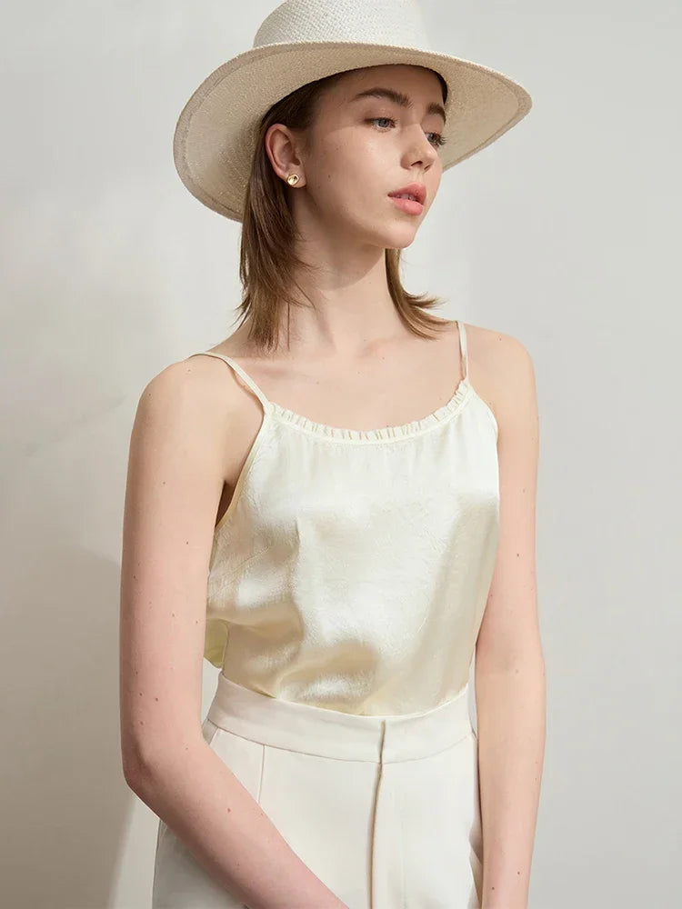 Luxury Acetate Tank Top Minimalist Adjustable Camisole - Loran