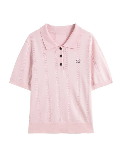 Plus Size Summer Lyocell Knit Polo Neck LORAN STORE