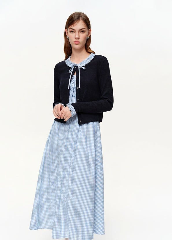 2-Piece Knit Cardigan & Strap Dress Set Spring Slim-Fit Loran