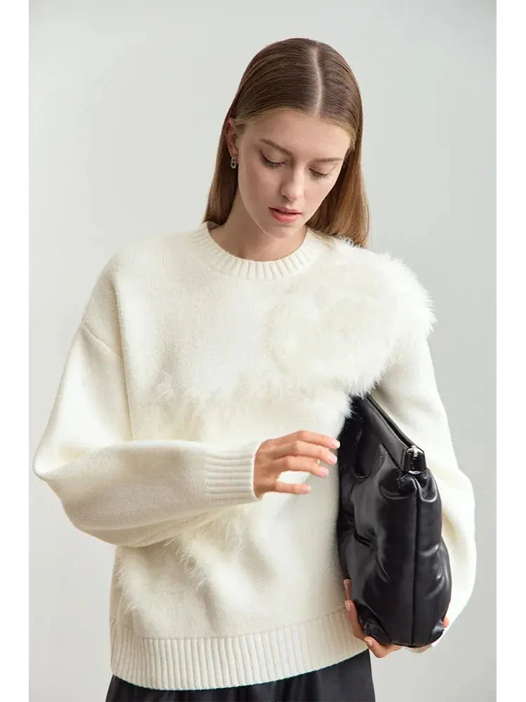 Women's Strawberry Jacquard Winter Sweater - Loran