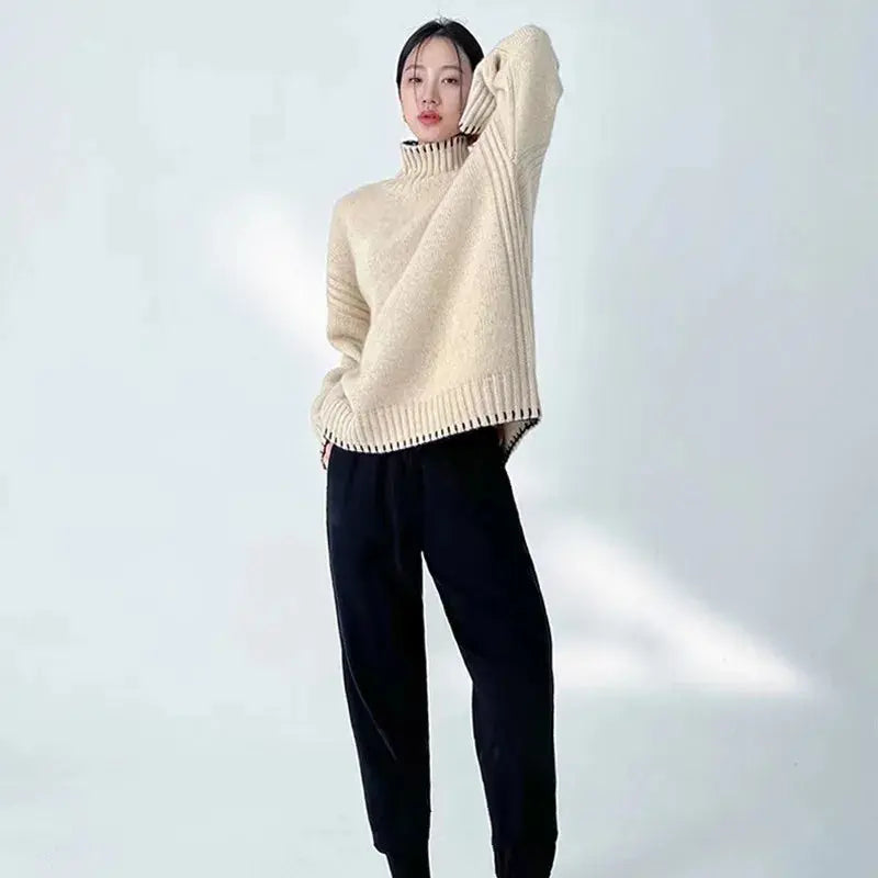 Luxurious Cashmere & Wool Turtleneck Sweater - Loran