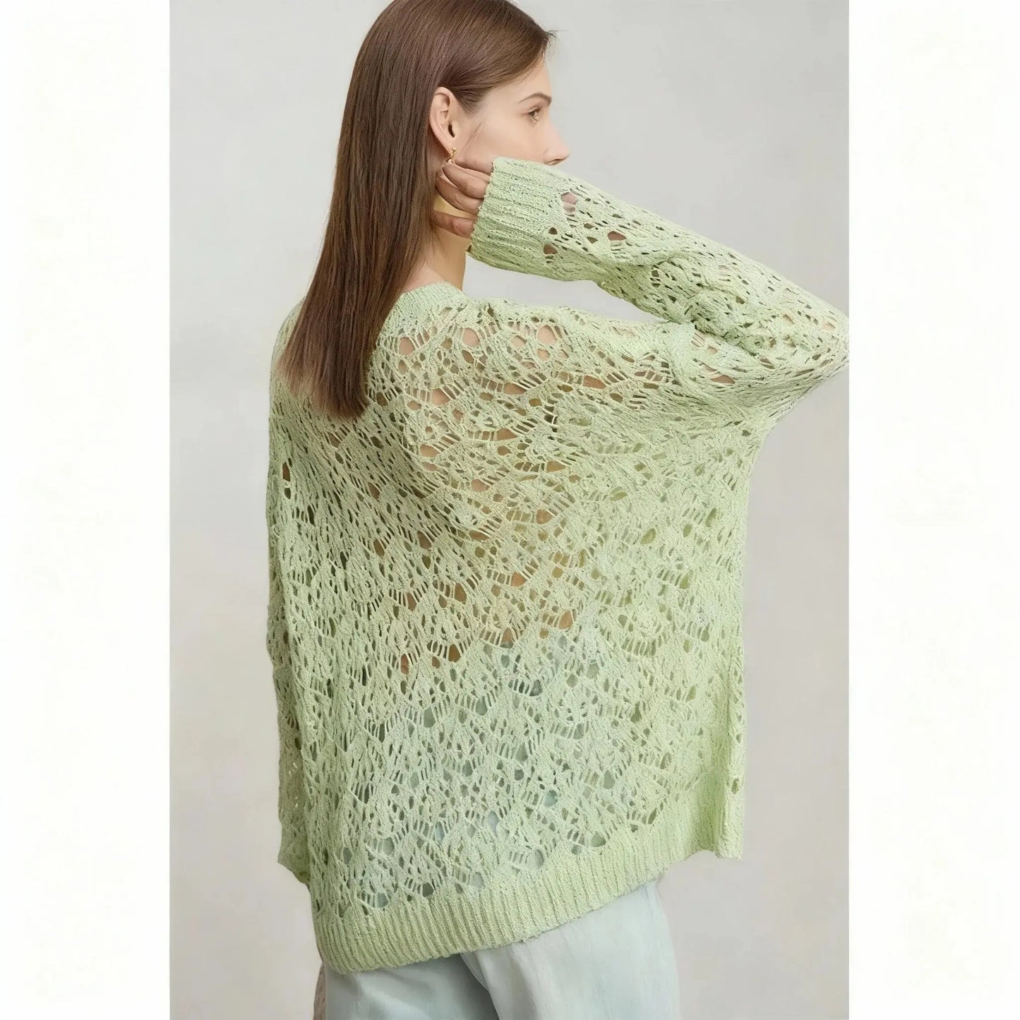 Crochet Hollow-Knit Women's Pullover - Loran