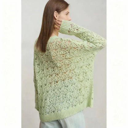 Crochet Hollow-Knit Women's Pullover - Loran