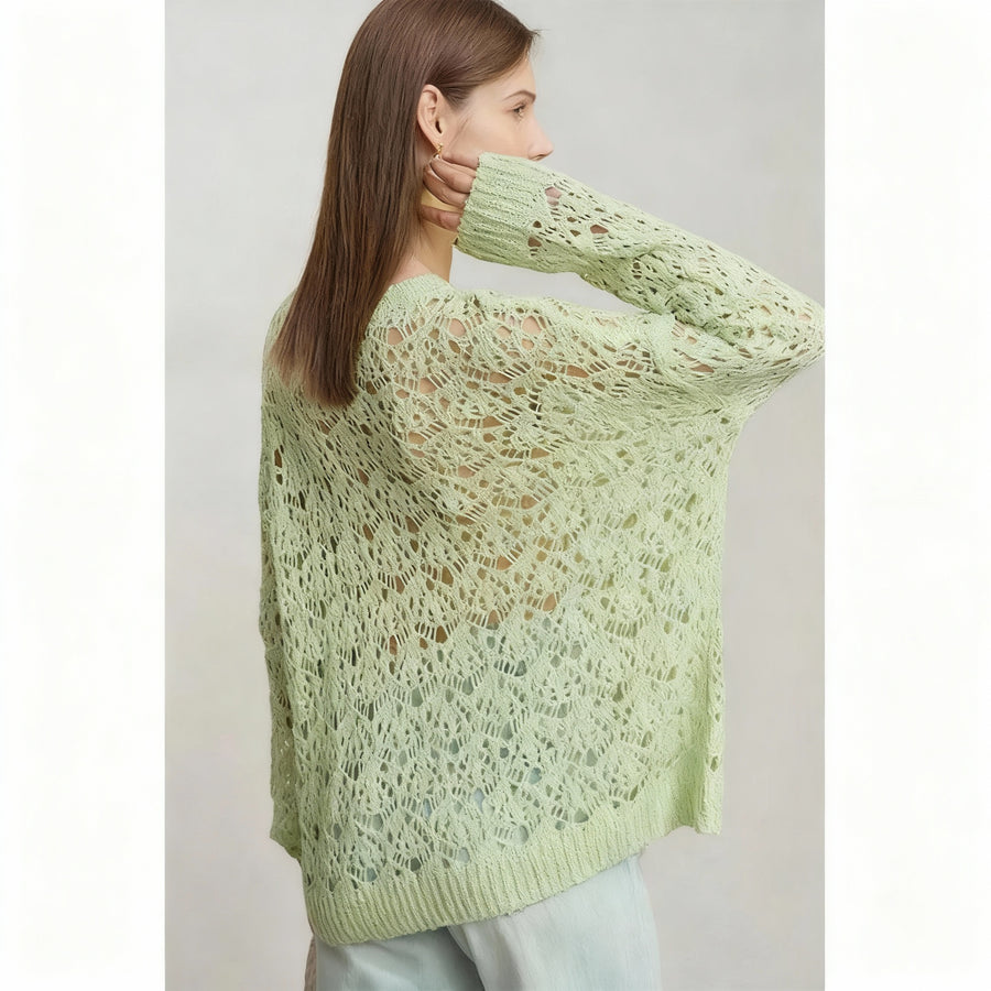 Crochet Hollow-Knit Women's Pullover