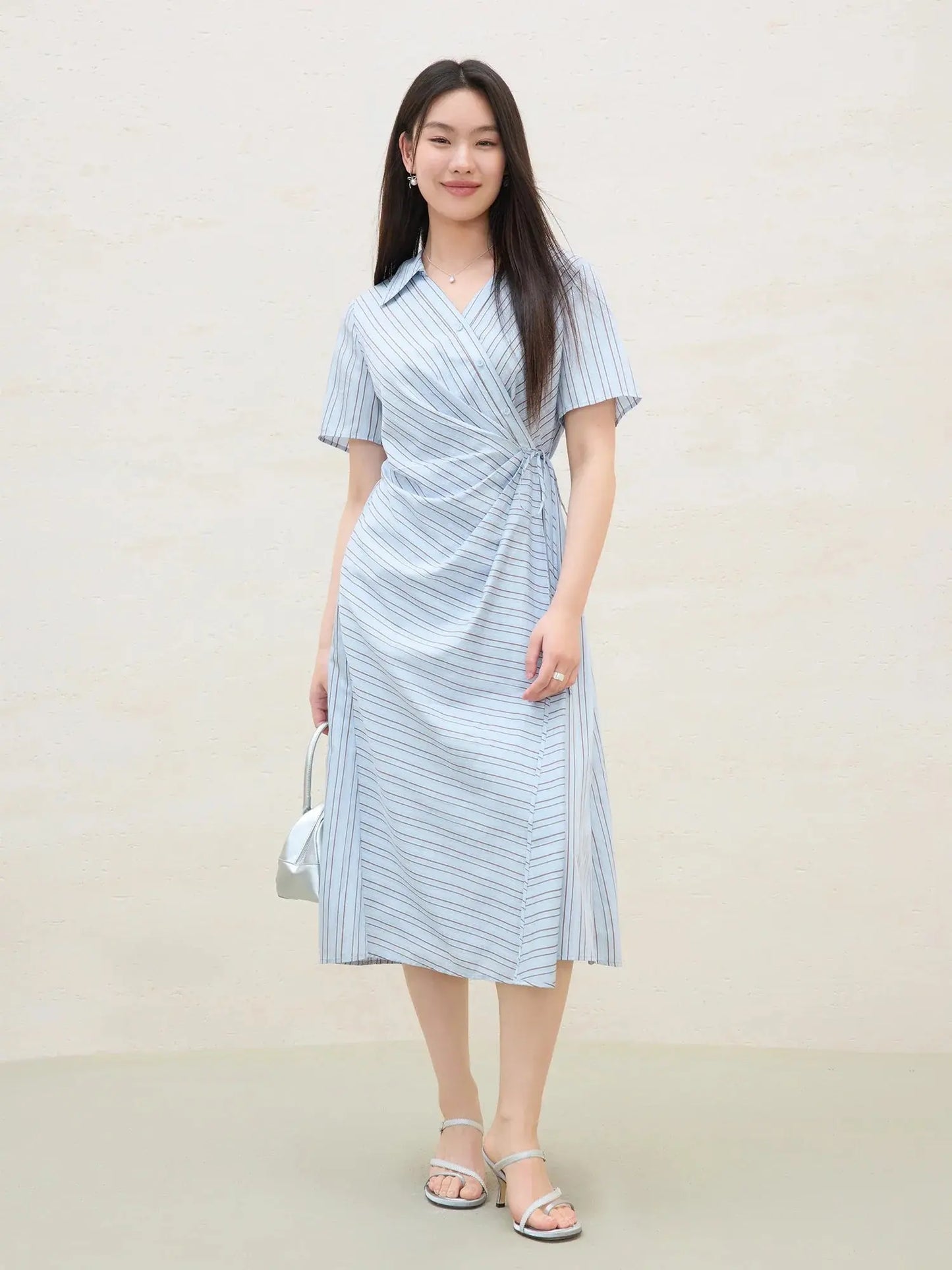 Women's Versatile Midi Shirt Dress - Loran