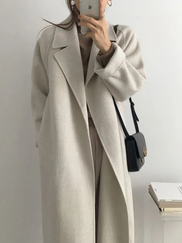 Long Woolen Casual Loose Chic Coat Women - 3IN SMART Shop  #