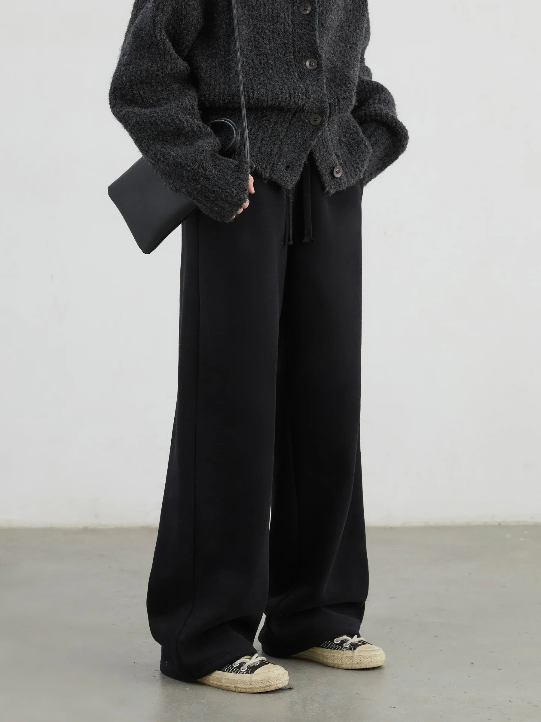 CHIC VEN Women Sports Sweatpants Loose New Elastic High Waisted Fleece Casual Pants Female Full Trousers Autumn Winter 2024 Loran