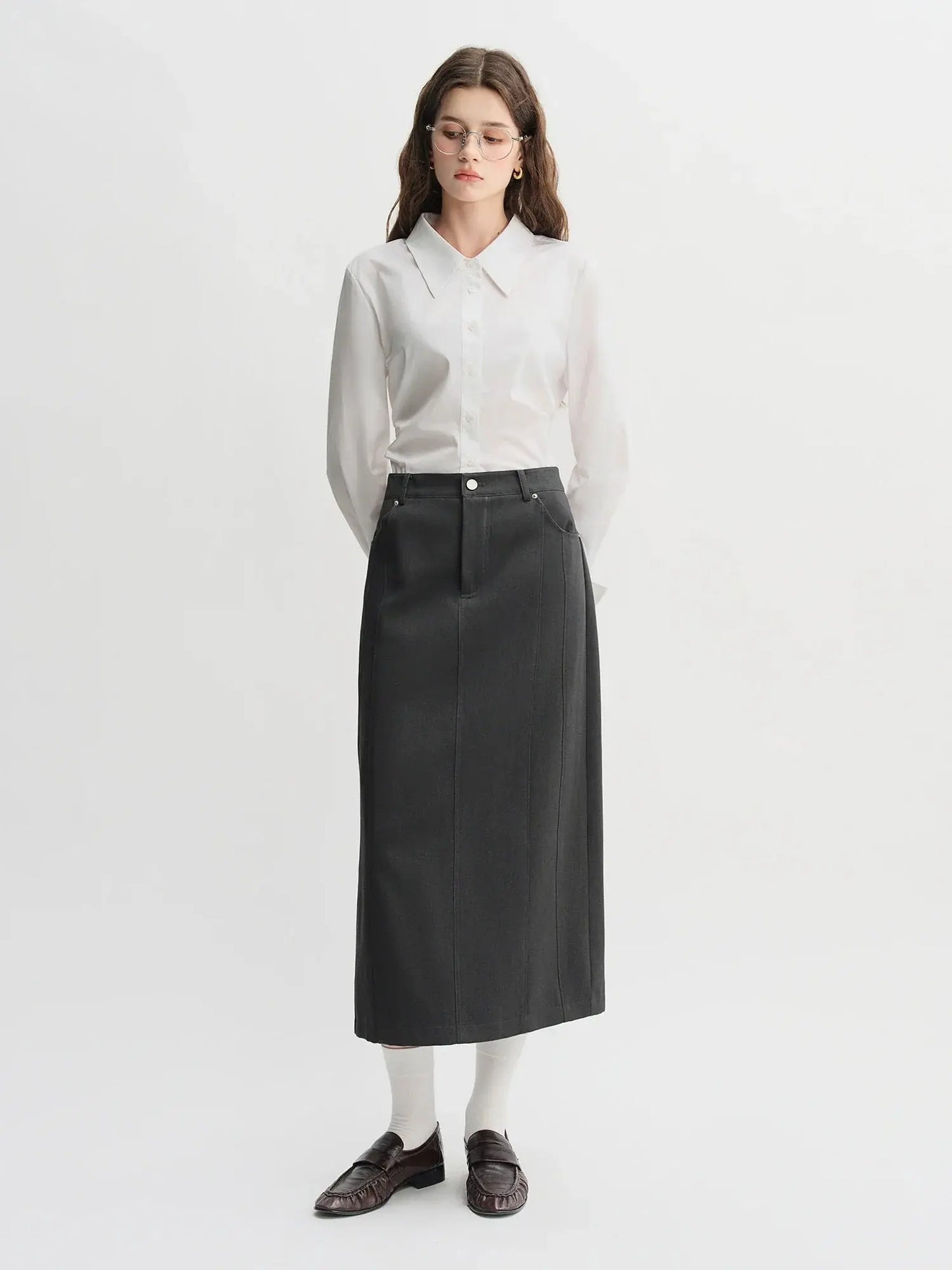 Tricolor Pleated Tie-Waist Shirt & Skirt Suit - Loran