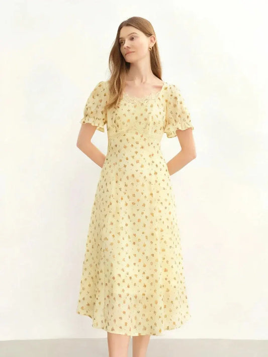 Plus Size Floral French Lace Patchwork Dress - Loran