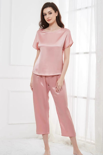 Women’s Mulberry Silk Capri Pajama Set 2-Piece Sleepwear Loran