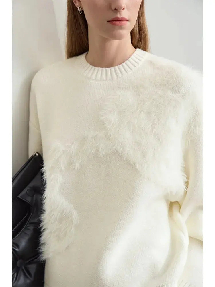 Women's Strawberry Jacquard Winter Sweater - Loran