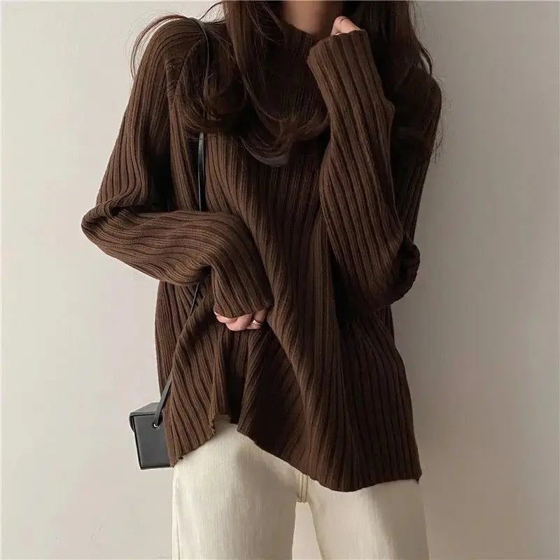 Loose-Fit Turtleneck Sweater for Winter - Loran