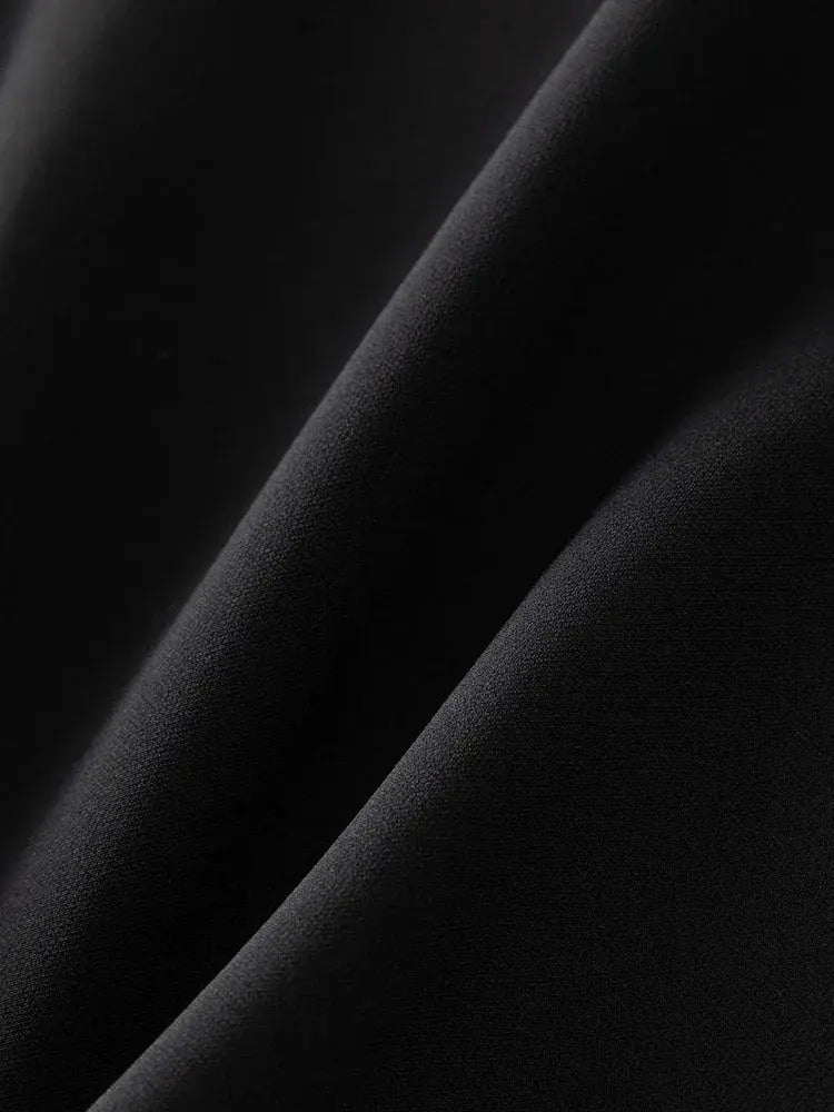 Elegant Black Lace Short Sleeve Long Dress - Loran