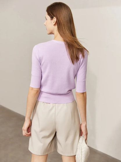 Slim V-Neck Knitted Cardigan Women’s Top Loran