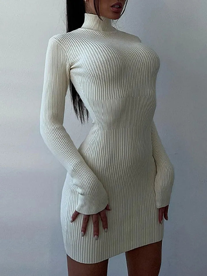 Elegant Knitted Dress Long Sleeve Bodycon - 3IN SMART Shop  #