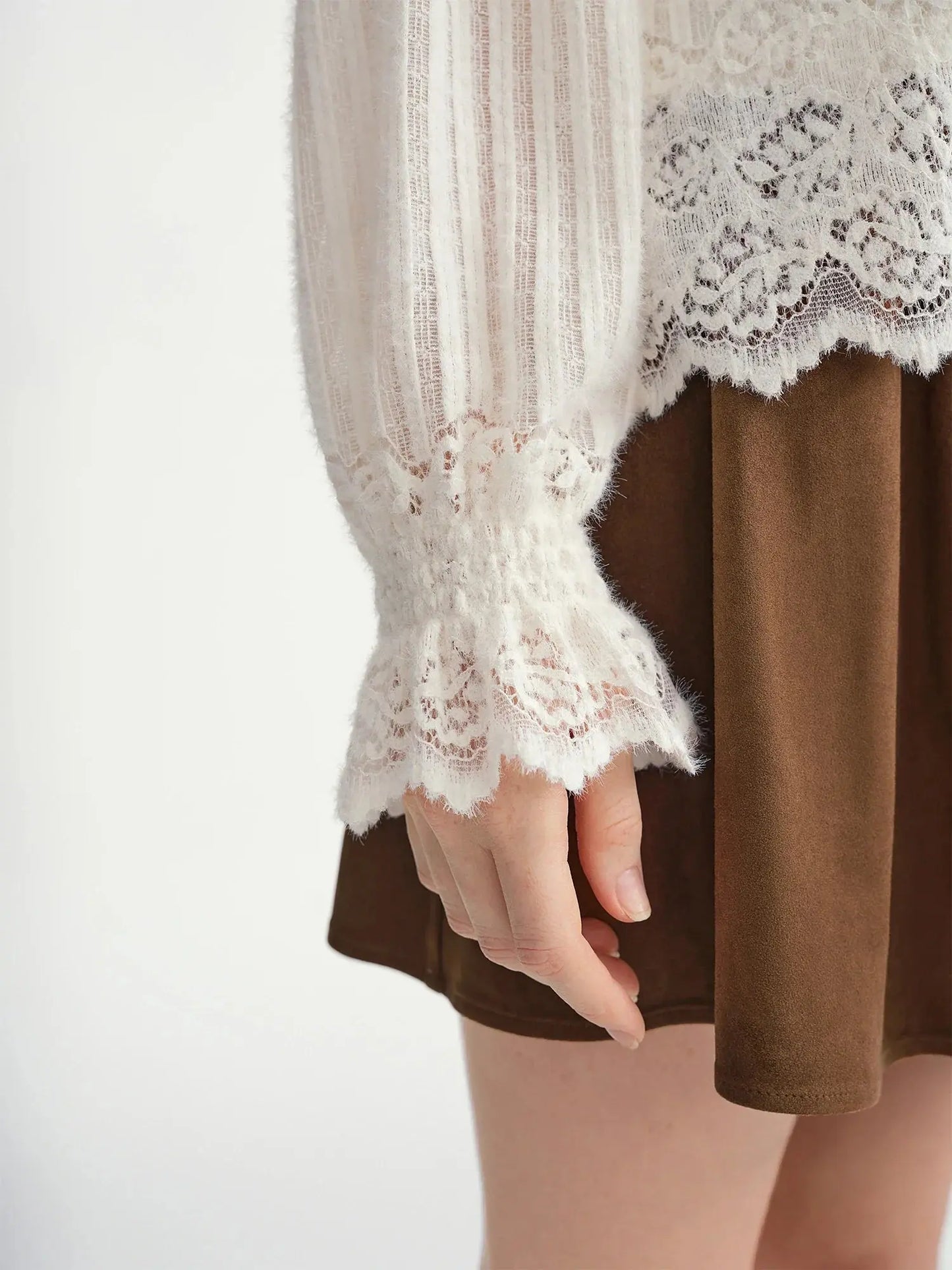 Women's Autumn Fairycore Lace Top – Loose & Elegant Pullover LORAN STORE