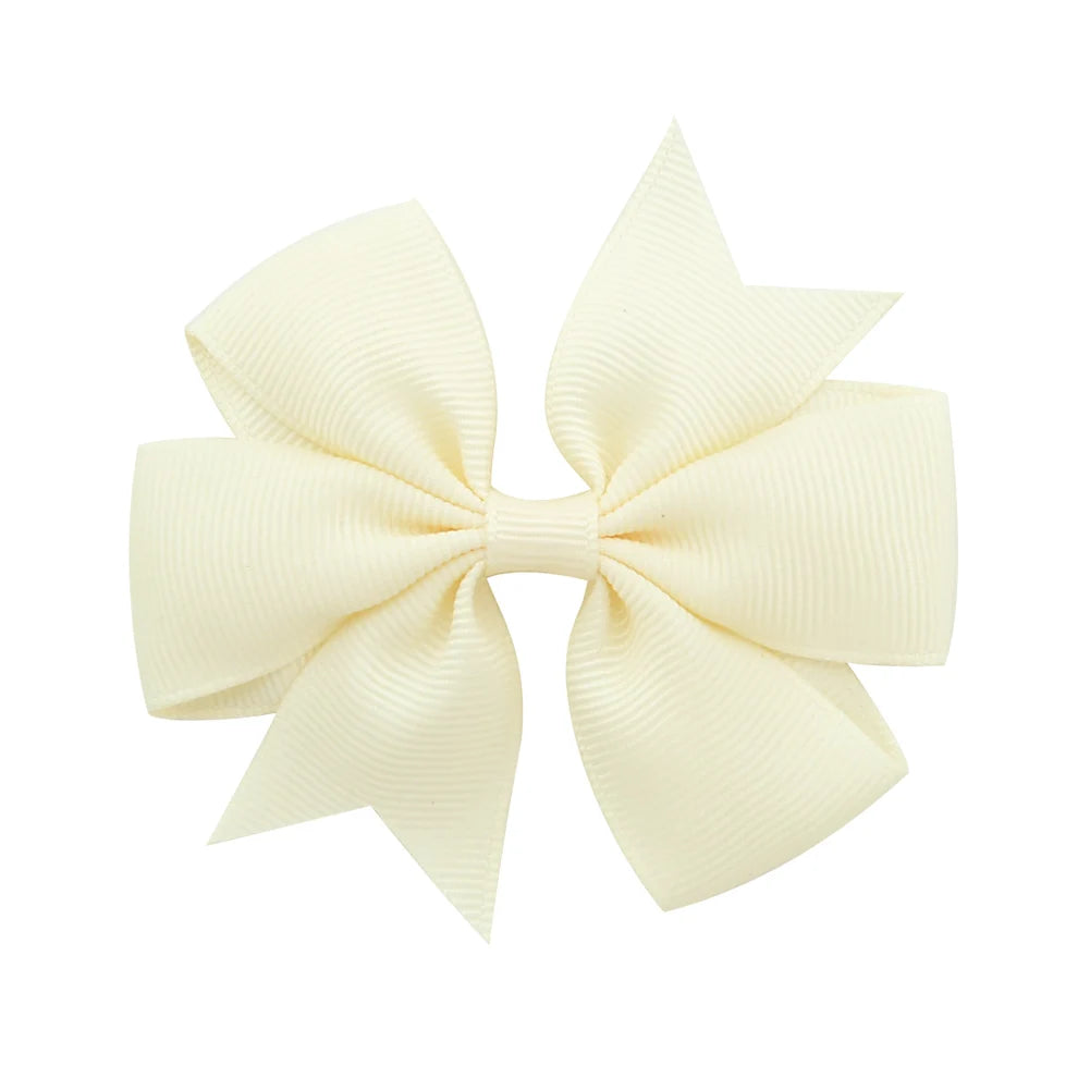 Solid Color Grosgrain Ribbon Hair Bow Clips for Girls