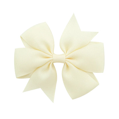 Solid Color Grosgrain Ribbon Hair Bow Clips for Girls