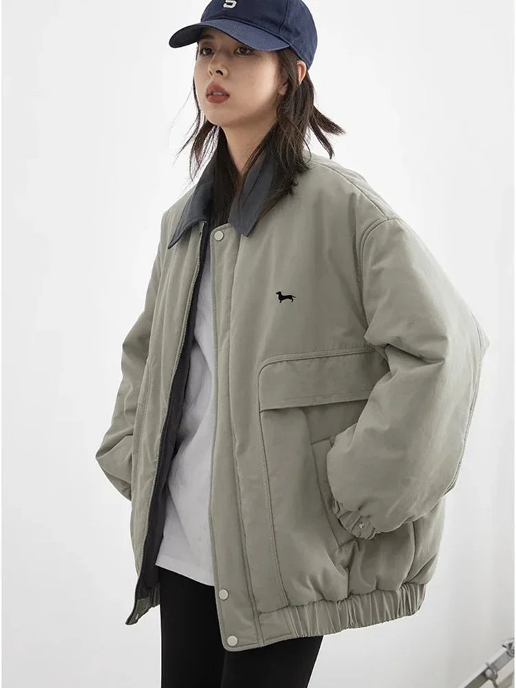 Women's Casual Cotton Workwear Jacket - Thick & Warm